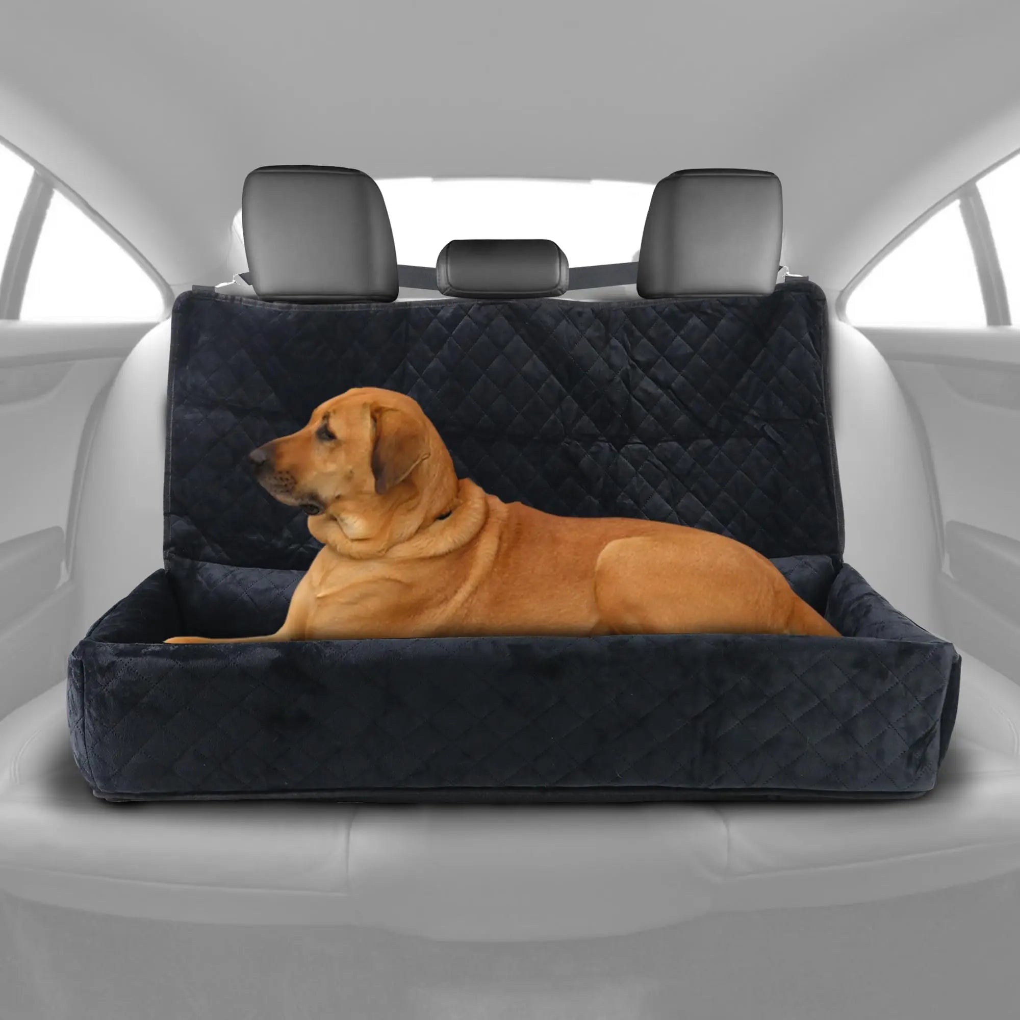 Huntley Pet Dog Car Seat for Large Dogs, Pet Booster Back Set Bed, Black